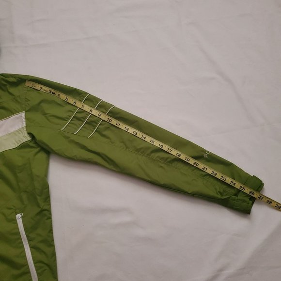 Columbia Girls Youth Full Zip Windbreaker Raincoat Jacket Green/White Size 18/20 - Picture 10 of 16